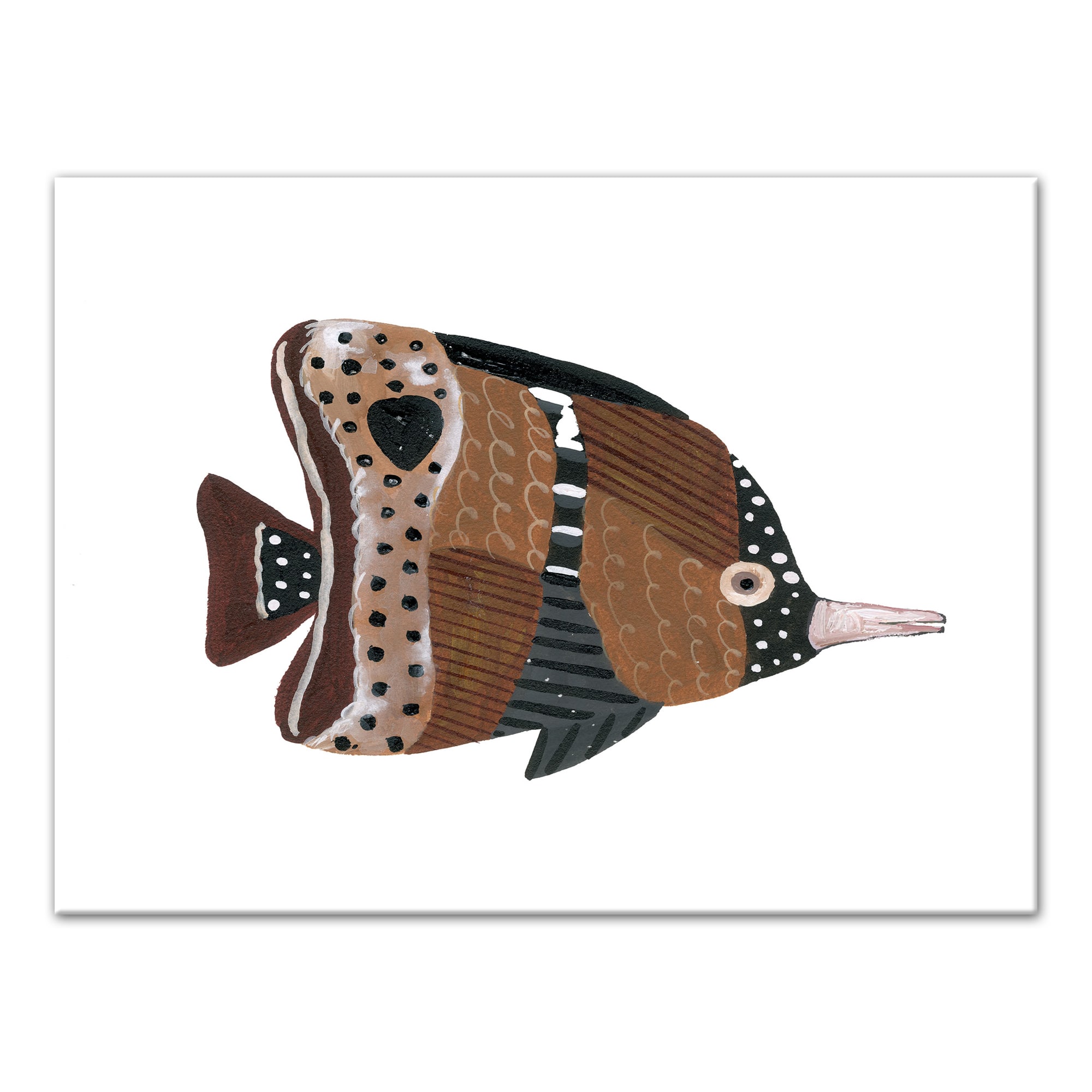 Neutral Fish With Pointy Nose 16" x 12" Canvas Wall Art